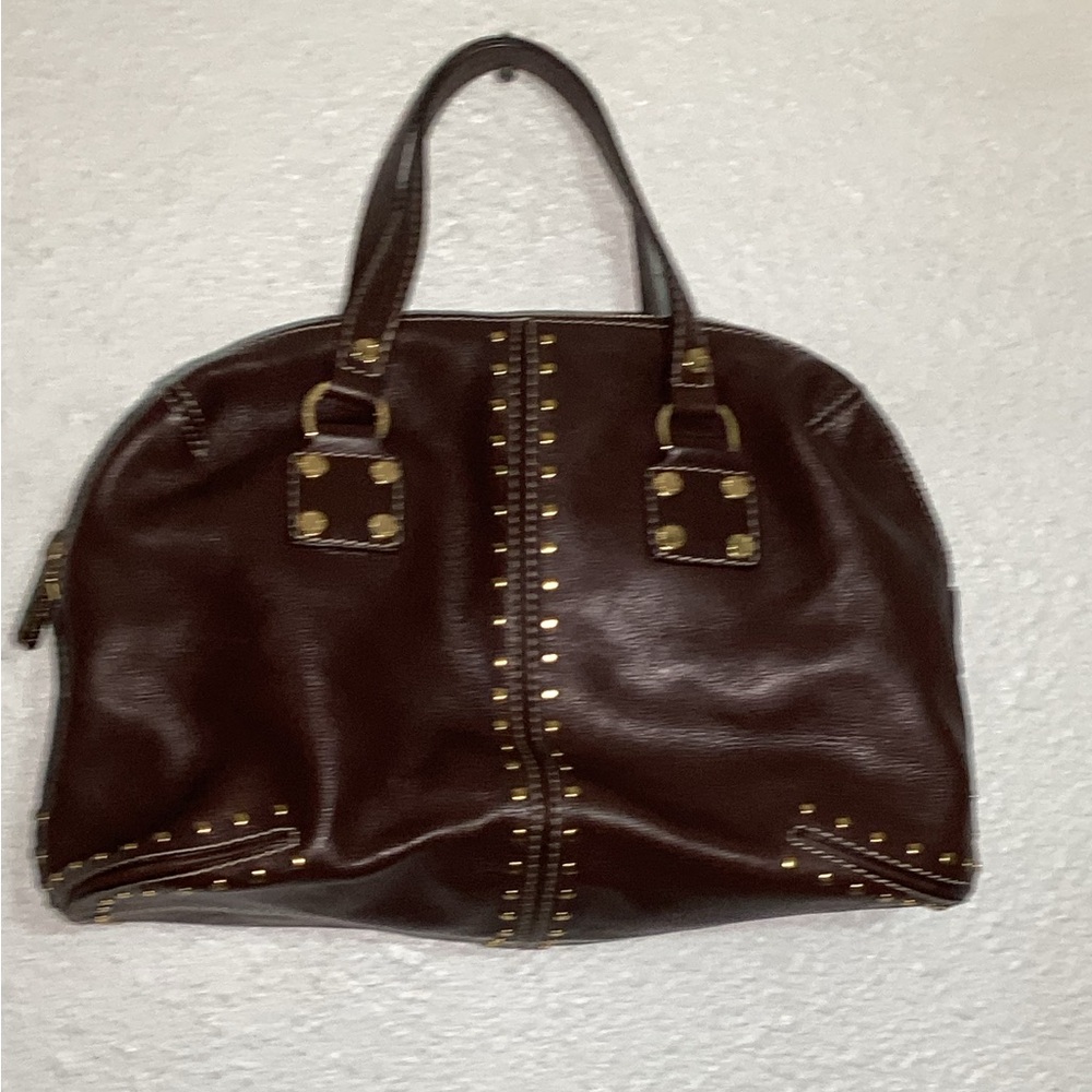 Michael Kors brown lea studded handbag